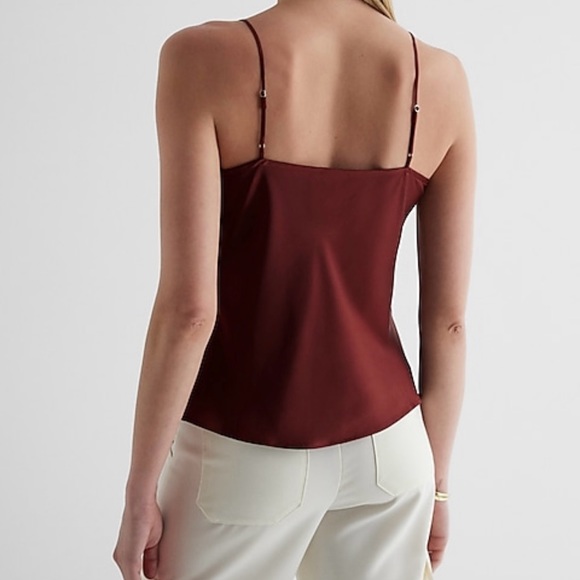 Satin scoop neck downtown cami size M color Rum Raisin! - Picture 4 of 9